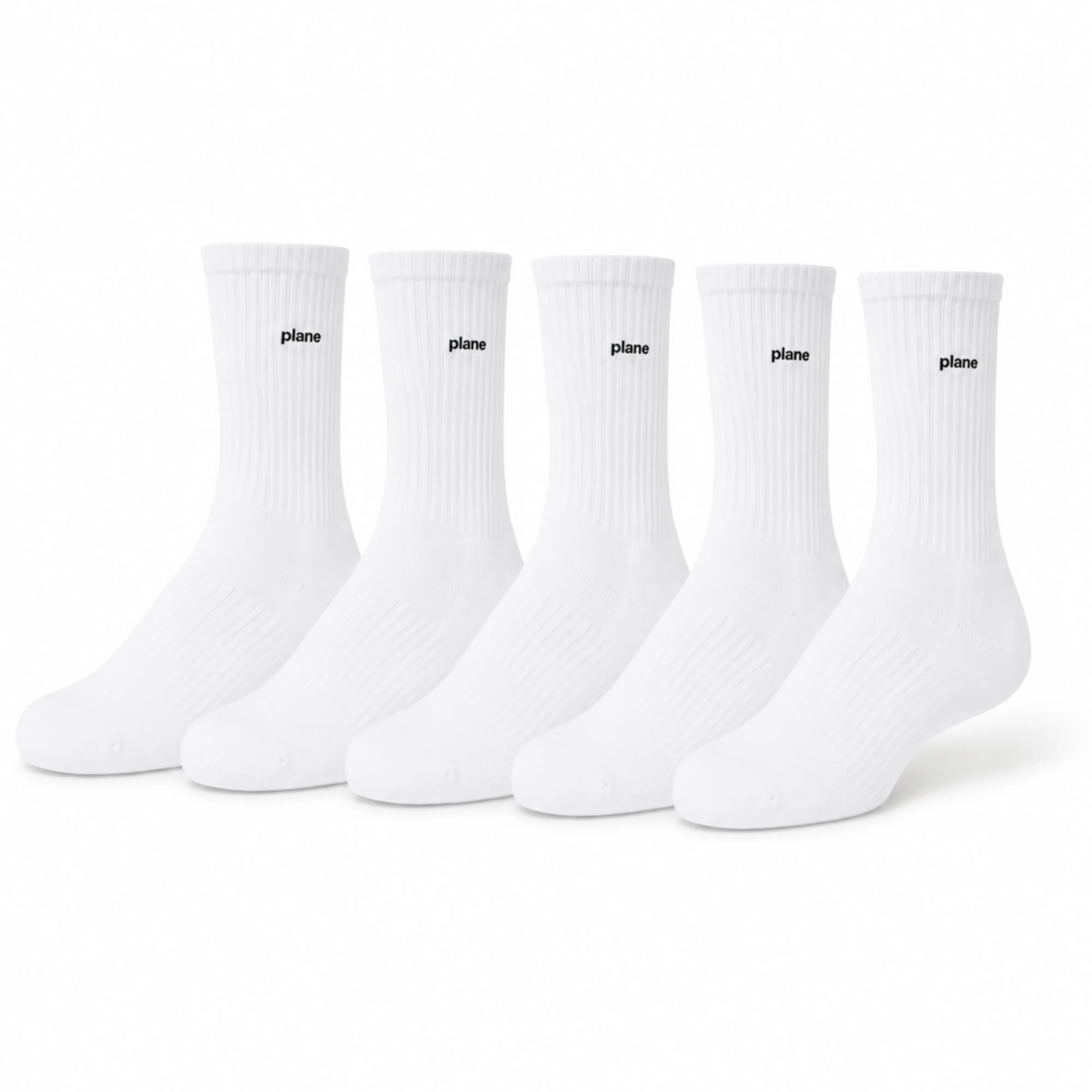 Crew Sock — 5 Pack in Plane White